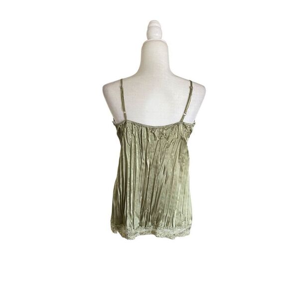 My Michelle 90s Y2K Sage Green Pleated Lingerie Camisole – Size Medium - Picture 2 of 8